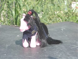 Size: 640x480 | Tagged: safe, artist:lonewolf3878, imported from derpibooru, earth pony, pony, ace attorney, ace attorney investigations, brushable, clothes, custom, customized toy, female, g3, irl, kay faraday, photo, ponified, scarf, toy