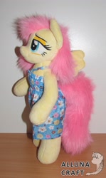 Size: 2073x3485 | Tagged: safe, artist:allunacraft, imported from derpibooru, fluttershy, pony, anthro plushie, bipedal, clothes, dress, irl, photo, plushie, solo