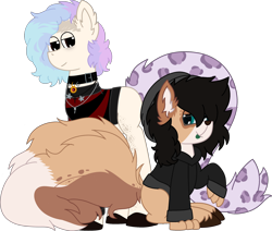 Size: 2504x2122 | Tagged: safe, artist:finnythewolfie, imported from derpibooru, oc, oc:finn, oc:max, earth pony, hybrid, original species, wolf, wolf pony, 2020 community collab, derpibooru community collaboration, couple, leonine tail, oc x oc, shipping, transparent background