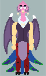 Size: 403x657 | Tagged: safe, artist:ultimatum323, idw, imported from derpibooru, princess eris, draconequus, alternate design, green background, pixel art, simple background