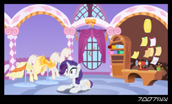 Size: 1288x778 | Tagged: safe, edit, edited screencap, editor:teren rogriss, imported from derpibooru, screencap, discord, princess celestia, rarity, draconequus, pony, unicorn, sisterhooves social, body swap, carousel boutique, celestia's cutie mark, comic, cutie mark swap, discord being discord, eye color change, eye swap, mannequin, princess celestia's cutie mark, purple eyes, screencap comic