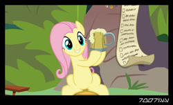 Size: 640x388 | Tagged: safe, edit, edited screencap, editor:teren rogriss, imported from derpibooru, screencap, fluttershy, pegasus, pony, she talks to angel, cider, cider mug, comic, mug, screencap comic