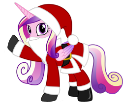 Size: 1236x1060 | Tagged: artist needed, safe, imported from derpibooru, princess cadance, alicorn, pony, belt, boots, christmas, clothes, costume, fake beard, female, hat, holiday, horn, looking at you, mare, raised hoof, santa beard, santa claus, santa costume, santa hat, santa hooves, shoes, simple background, solo, transparent background, vector