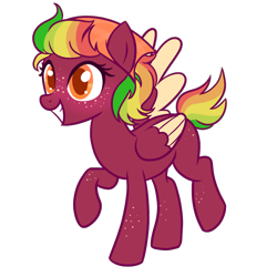 Size: 1000x1000 | Tagged: safe, artist:bubaiuv, imported from derpibooru, oc, pegasus, pony, female, magical lesbian spawn, mare, offspring, parent:applejack, parent:rainbow dash, parents:appledash, simple background, solo, transparent background