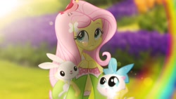 Size: 1192x670 | Tagged: safe, artist:bastbrushie, artist:vbastv, imported from derpibooru, fluttershy, bird, human, equestria girls, equestria girls in real life