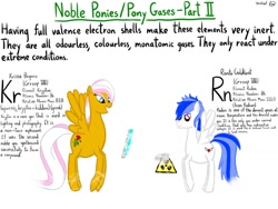 Size: 1032x774 | Tagged: safe, artist:michylawhty, imported from derpibooru, oc, oc only, oc:krissa begonia, oc:ronto goldlust, pegasus, pony, krypton, noble gas, periodic table, radon, simple background, white background