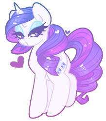 Size: 808x928 | Tagged: safe, artist:euphoriapony, artist:vivian reed, imported from derpibooru, rarity, pony, unicorn, cute, female, heart, heart eyes, lidded eyes, mare, pale color, raribetes, simple background, soft color, solo, transparent background, wingding eyes