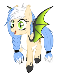 Size: 2583x3199 | Tagged: safe, artist:rioshi, artist:shelinarts, artist:shosha, artist:starshade, imported from derpibooru, oc, oc only, oc:reka wave, bat pony, pony, base used, bat pony oc, bat wings, blue hair, cute, fangs, female, green eyes, mare, simple background, smiling, solo, white background, wings