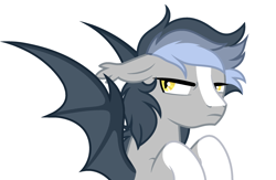 Size: 2411x1576 | Tagged: safe, artist:rioshi, artist:starshade, imported from derpibooru, oc, oc only, oc:silvershot, bat pony, pony, bat pony oc, male, simple background, solo, stallion, white background