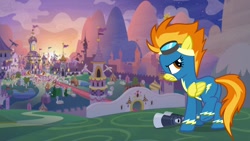 Size: 1920x1080 | Tagged: safe, imported from derpibooru, screencap, spitfire, pony, the last problem, binoculars, clothes, female, mare, solo, uniform, wonderbolts uniform