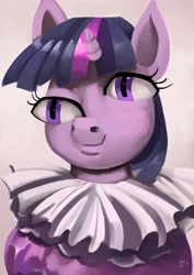 Size: 2897x4096 | Tagged: safe, artist:toisanemoif, imported from derpibooru, twilight sparkle, pony, bust, clothes, female, fine art parody, pablo picasso, portrait, smiling, solo, surreal, wat