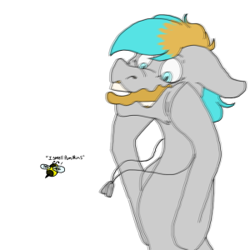 Size: 300x300 | Tagged: safe, artist:anonymous, imported from derpibooru, oc, oc only, oc:shade flash, bee, insect, pegasus, pony, dog tags, male, shitposting, solo, stallion