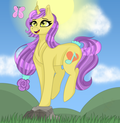 Size: 2964x3032 | Tagged: safe, artist:domina-venatricis, imported from derpibooru, oc, oc only, butterfly, pony, unicorn, female, mare, solo