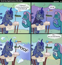 Size: 878x911 | Tagged: safe, artist:sky-railroad, artist:viwrastupr, imported from derpibooru, oc, oc only, oc:kno change, unnamed oc, pony, comic:the not very magical adventures of kno change, vendor, vendor stall