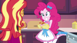 Size: 1920x1080 | Tagged: safe, imported from derpibooru, screencap, pinkie pie, sunset shimmer, equestria girls, equestria girls series, holidays unwrapped, spoiler:eqg series (season 2), cute, diapinkes, female, saving pinkie's pie