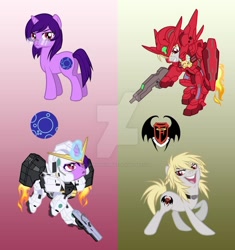 Size: 800x850 | Tagged: safe, artist:sapphiregamgee, imported from derpibooru, earth pony, pony, unicorn, anime, armor, deviantart watermark, fon spaak, gundam, gundam 00, gundam astrea f, gundam virtue, obtrusive watermark, ponified, tieria erde, watermark