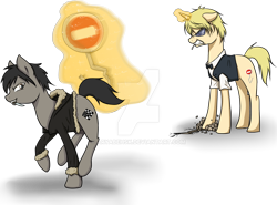 Size: 1024x759 | Tagged: safe, artist:aryabehsk, imported from derpibooru, pony, anime, durarara, izaya orihara, ponified, shizuo heiwajima