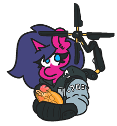 Size: 700x750 | Tagged: safe, artist:threetwotwo32232, imported from derpibooru, oc, oc:fizzy pop, oc:wafflecakes, earth pony, pony, unicorn, death stranding, female, mare, mlem, parody, silly, tongue out