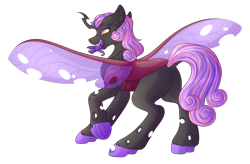 Size: 4760x3126 | Tagged: safe, artist:amazing-artsong, imported from derpibooru, oc, oc only, oc:heart's desire, changeling, male, purple changeling, simple background, solo, transparent background