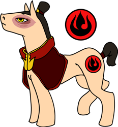 Size: 490x528 | Tagged: safe, artist:punkerfairie, imported from derpibooru, pony, anime, avatar the last airbender, ponified, zuko