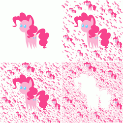 Size: 1333x1333 | Tagged: safe, artist:umneem, imported from derpibooru, pinkie pie, earth pony, pony, multeity, pointy ponies, too much pink energy is dangerous