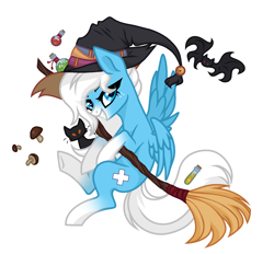 Size: 1580x1464 | Tagged: safe, artist:lazy cat, artist:rioshi, artist:starshade, imported from derpibooru, oc, oc only, oc:icy heart, pegasus, pony, female, halloween, holiday, mare, simple background, solo, white background