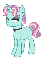 Size: 800x1000 | Tagged: safe, artist:bubaiuv, imported from derpibooru, oc, pony, unicorn, ear piercing, magical lesbian spawn, male, offspring, parent:bon bon, parent:lyra heartstrings, parents:lyrabon, piercing, simple background, solo, stallion, teenager, transparent background