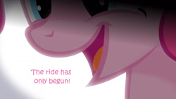 Size: 1280x720 | Tagged: safe, artist:jan, edit, imported from derpibooru, pinkie pie, pony, bronybait, the ride never ends