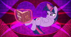 Size: 4096x2160 | Tagged: safe, artist:jhayarr23, artist:laszlvfx, edit, imported from derpibooru, twilight sparkle, alicorn, pony, book, female, magic, prone, show accurate, solo, twilight sparkle (alicorn), wallpaper, wallpaper edit