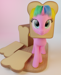 Size: 2652x3216 | Tagged: safe, artist:gabe2252, imported from derpibooru, oc, oc:constant time, 3d, blender, blender cycles, bread, breading, cycles, food