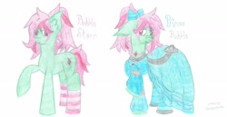 Size: 3000x1550 | Tagged: safe, artist:spiroudada, imported from derpibooru, pony, clothes, crossdressing, male, socks, striped socks, traditional art, victorian dress