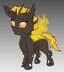 Size: 838x953 | Tagged: safe, artist:kukote, imported from derpibooru, oc, changeling, changeling oc, original character do not steal, yellow changeling