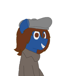 Size: 1050x1237 | Tagged: safe, artist:derpy_the_duck, imported from derpibooru, oc, oc only, oc:derp, earth pony, pony, 1930s, 30s, bipedal, bust, clothes, looking at you, solo