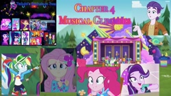 Size: 1280x720 | Tagged: safe, edit, edited screencap, imported from derpibooru, screencap, adagio dazzle, aria blaze, bulk biceps, cranky doodle donkey, dirk thistleweed, fluttershy, kiwi lollipop, microchips, pinkie pie, princess celestia, princess luna, princess thunder guts, rainbow dash, sonata dusk, starlight glimmer, supernova zap, twilight sparkle, vignette valencia, accountibilibuddies, equestria girls, equestria girls series, how to backstage, inclement leather, lost and pound, mirror magic, sunset's backstage pass!, the road less scheduled, the road less scheduled: celestia, the road less scheduled: microchips, spoiler:eqg series (season 2), spoiler:eqg specials, chapter image, fanfic, fanfic art, fanfic cover, inclement leather: vignette valencia, principal celestia, stage, the dazzlings, twolight, vice principal luna