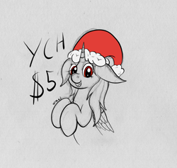 Size: 1893x1792 | Tagged: safe, artist:wapamario63, imported from derpibooru, oc, oc only, pony, christmas, commission, floppy ears, hat, holiday, santa hat, solo, your character here