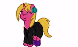 Size: 1600x960 | Tagged: safe, artist:brightstarclick, artist:bryastar, imported from derpibooru, oc, oc only, oc:bright star, pony, unicorn, boots, clothes, coat, earmuffs, outfit, shoes, solo