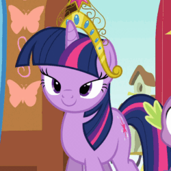 Size: 506x506 | Tagged: safe, imported from derpibooru, screencap, twilight sparkle, pony, unicorn, magical mystery cure, big crown thingy, cropped, cute, element of magic, female, gif, jewelry, mare, non-animated gif, regalia, solo, twiabetes, unicorn twilight
