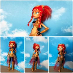 Size: 1024x1024 | Tagged: safe, imported from derpibooru, sunset shimmer, equestria girls, cloud, custom doll, doll, female, irl, photo, sky, toy