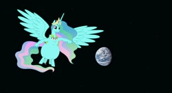 Size: 1214x658 | Tagged: artist needed, source needed, useless source url, safe, imported from derpibooru, princess celestia, whoa nelly, alicorn, centaur, taur, chubbylestia, conjoined, earth, end of the world, fat, fusion, multiple heads, not salmon, spread wings, two heads, two heads are better than one, wat, wings