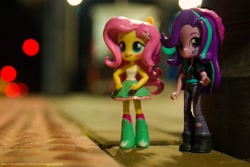 Size: 1024x683 | Tagged: safe, artist:artofmagicpoland, imported from derpibooru, fluttershy, starlight glimmer, equestria girls, doll, equestria girls minis, female, irl, photo, toy, train station