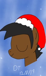 Size: 720x1196 | Tagged: safe, artist:dashing thunder, imported from derpibooru, oc, oc:dashing thunder, pony, christmas, hat, holiday, santa hat