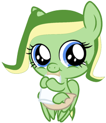 Size: 770x888 | Tagged: safe, artist:didgereethebrony, imported from derpibooru, oc, oc only, oc:boomerang beauty, pegasus, pony, baby, baby bottle, base used, diaper, female, filly, looking at you, simple background, solo, trace, transparent background