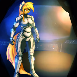 Size: 1600x1600 | Tagged: safe, artist:shadowchisel, imported from derpibooru, oc, oc only, oc:duskie, anthro, armor, female, mare, solo