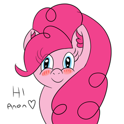 Size: 2500x2500 | Tagged: safe, artist:cosmicspark, imported from derpibooru, pinkie pie, earth pony, pony, adorable face, blushing, cute, ponk