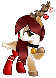 Size: 1280x1780 | Tagged: safe, artist:cindydreamlight, artist:cindystarlight, imported from derpibooru, oc, oc only, oc:roosa flower, deer, deer pony, original species, clothes, female, simple background, socks, solo, transparent background