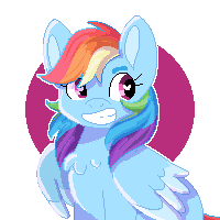 Size: 200x200 | Tagged: safe, artist:wistearia, imported from derpibooru, rainbow dash, pegasus, pony, abstract background, chest fluff, cute, dashabetes, female, heart eyes, mare, pixel art, simple background, smiling, solo, transparent background, wingding eyes