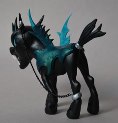 Size: 958x1000 | Tagged: artist needed, safe, imported from derpibooru, changeling, chains, craft, fangs, figurine, sculpture