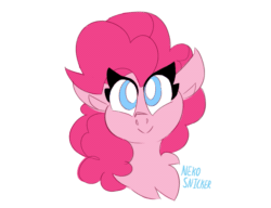 Size: 1025x789 | Tagged: safe, artist:nekosnicker, imported from derpibooru, pinkie pie, earth pony, pony, :p, animated, cute, diapinkes, eyes closed, female, floppy ears, frame by frame, gif, looking at you, simple background, solo, tongue out, white background
