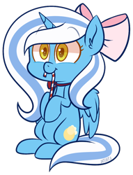 Size: 680x892 | Tagged: safe, artist:jetjetj, imported from derpibooru, part of a set, oc, oc only, oc:fleurbelle, alicorn, adorabelle, adorable face, alicorn oc, bow, candy, candy cane, chibi, commission, cute, female, food, hair bow, horn, mare, ribbon, ych result, yellow eyes