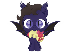 Size: 4000x3000 | Tagged: safe, artist:darkshock, artist:littlefaith9, derpibooru exclusive, imported from derpibooru, apple bloom, oc, oc:shadow faith, bat pony, pony, 2020 community collab, derpibooru community collaboration, bat pony oc, female, filly, high res, movie accurate, plushie, slit eyes, slit pupils, solo, spread wings, transparent background, wings
